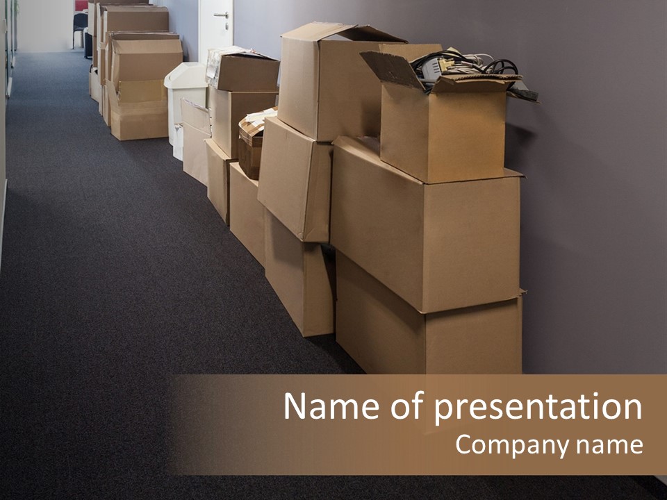 Business Inside Cardboard PowerPoint Template