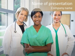 Happy Caucasian Doctor PowerPoint Template