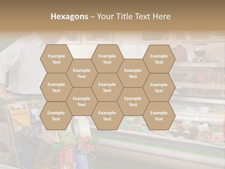 Food And Drink Shopping Cart In A Row PowerPoint Template