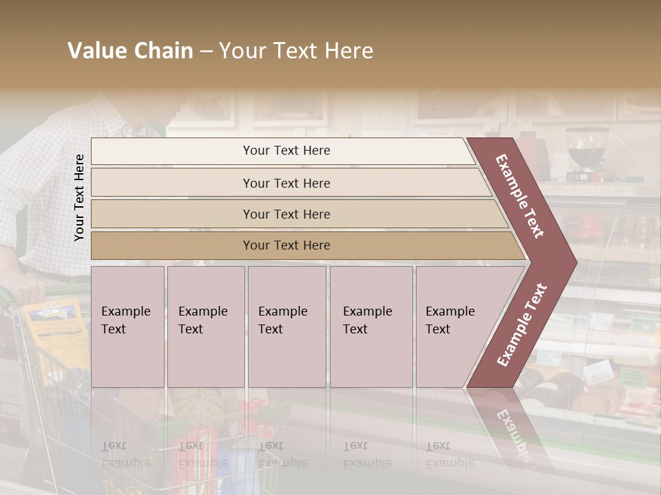Food And Drink Shopping Cart In A Row PowerPoint Template