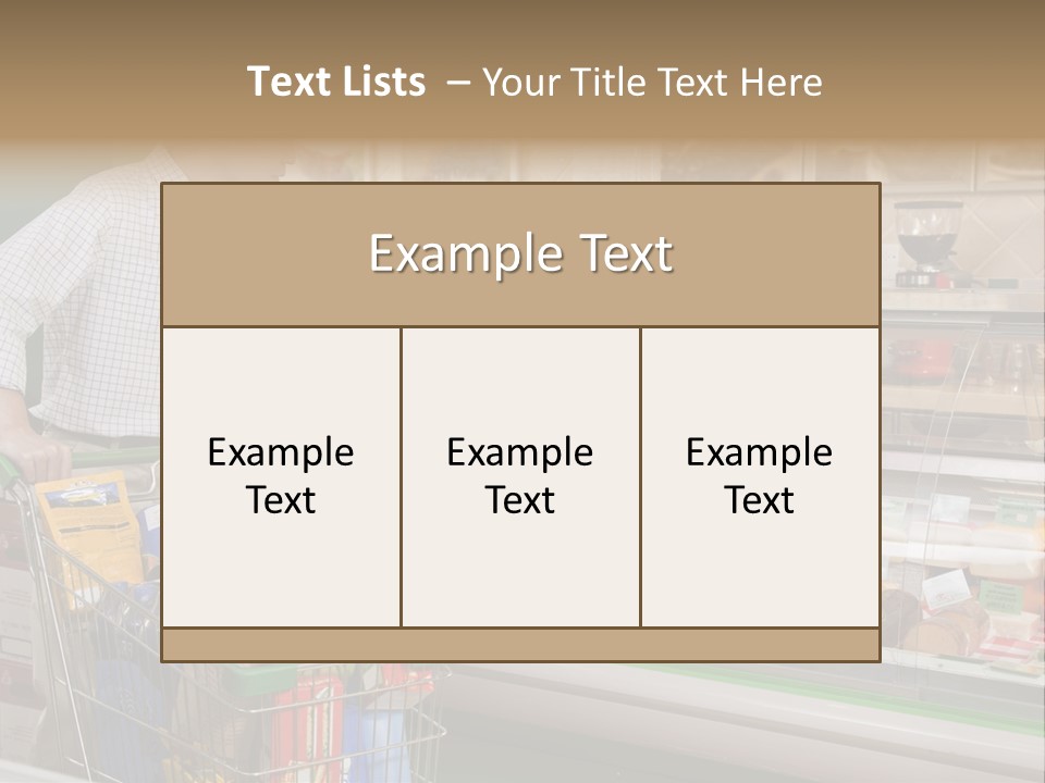 Food And Drink Shopping Cart In A Row PowerPoint Template