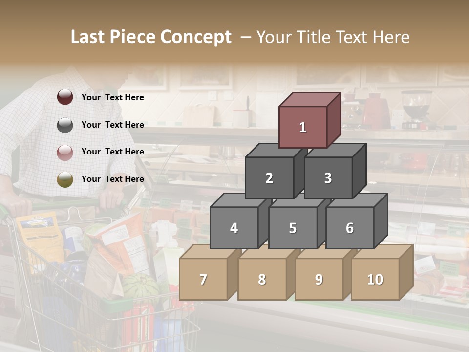 Food And Drink Shopping Cart In A Row PowerPoint Template