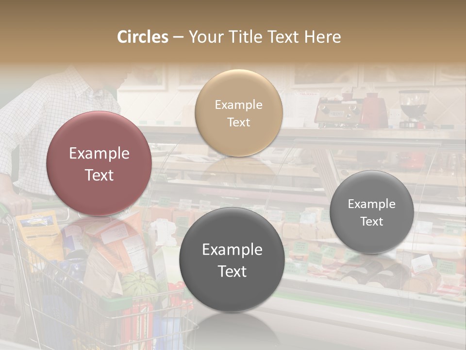 Food And Drink Shopping Cart In A Row PowerPoint Template