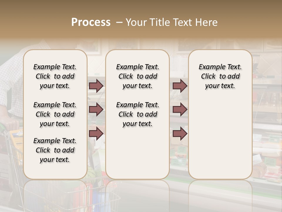 Food And Drink Shopping Cart In A Row PowerPoint Template