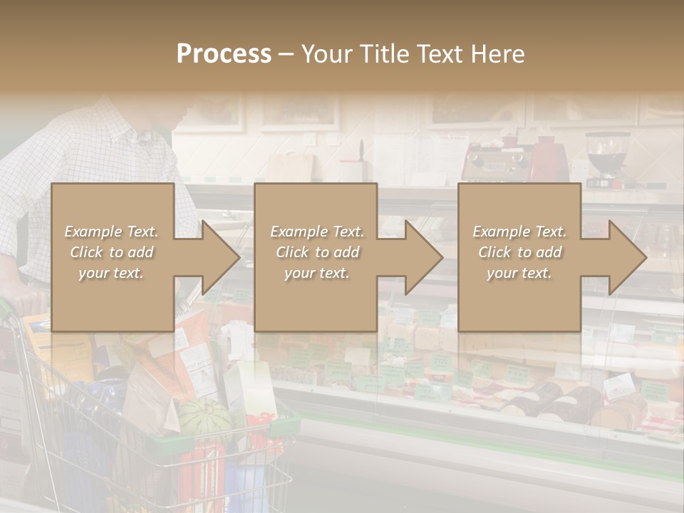 Food And Drink Shopping Cart In A Row PowerPoint Template