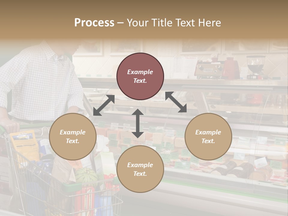 Food And Drink Shopping Cart In A Row PowerPoint Template
