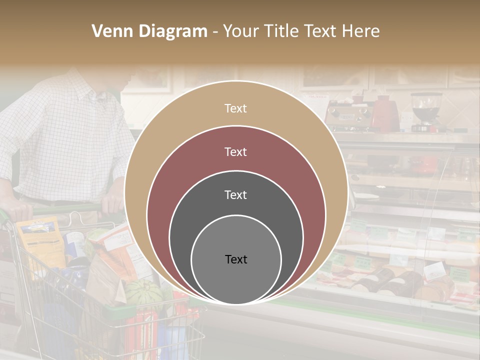 Food And Drink Shopping Cart In A Row PowerPoint Template