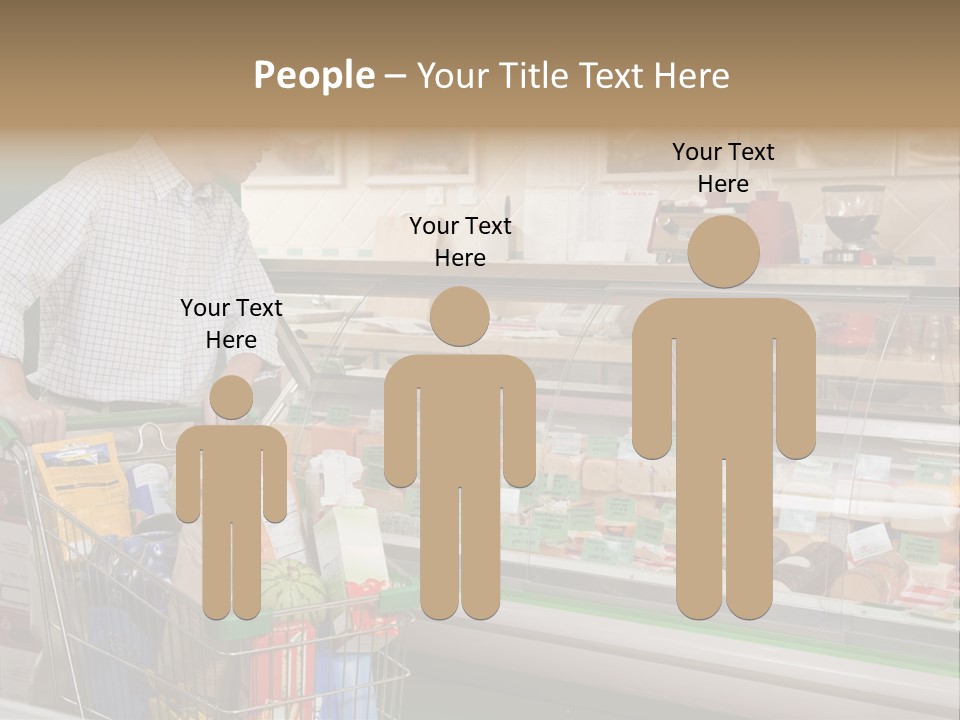 Food And Drink Shopping Cart In A Row PowerPoint Template