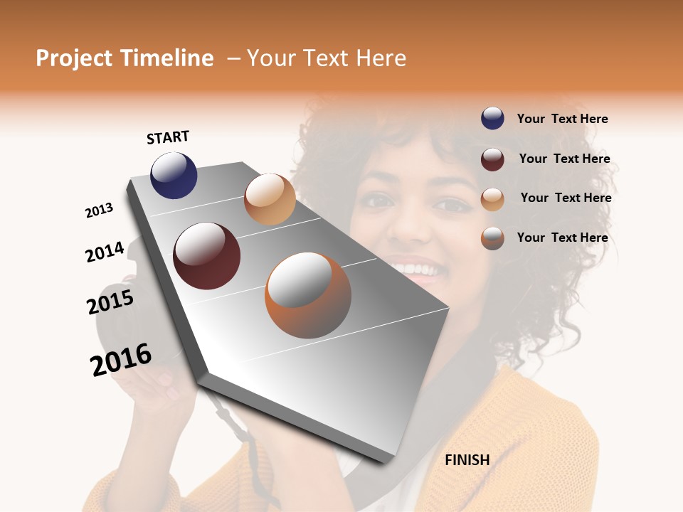 Photographing Afro Happy PowerPoint Template