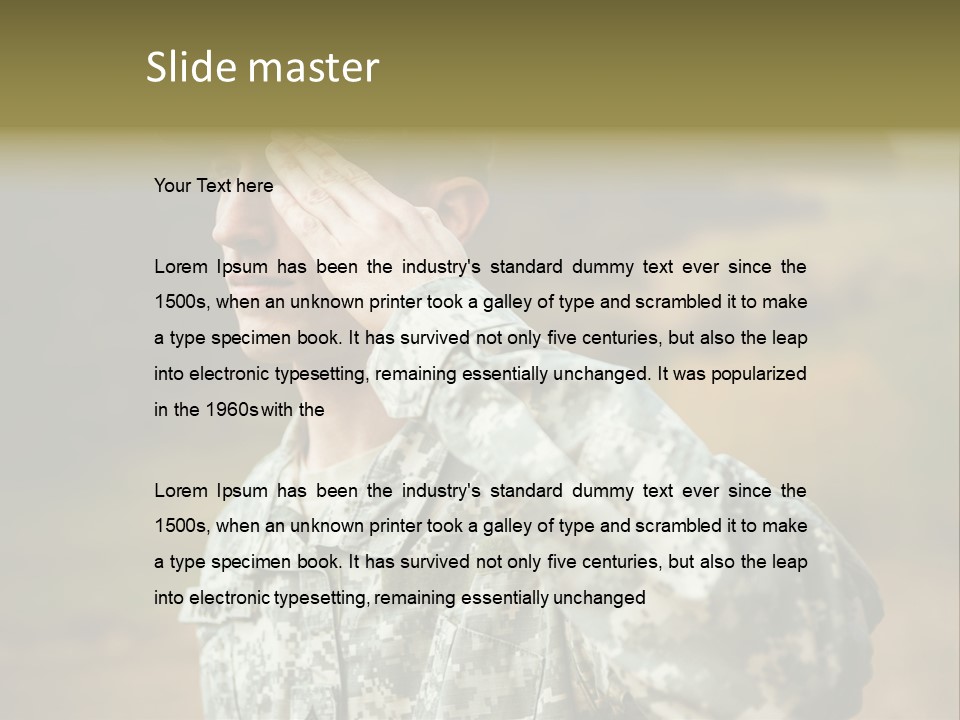 Military Peace Soldier PowerPoint Template