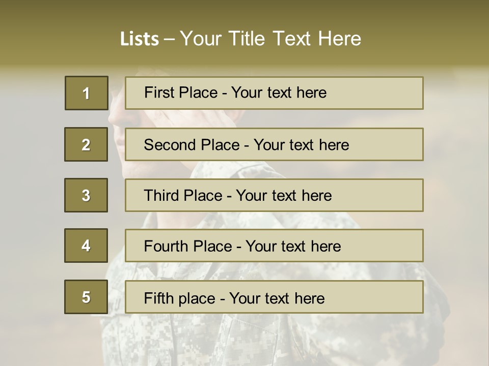 Military Peace Soldier PowerPoint Template