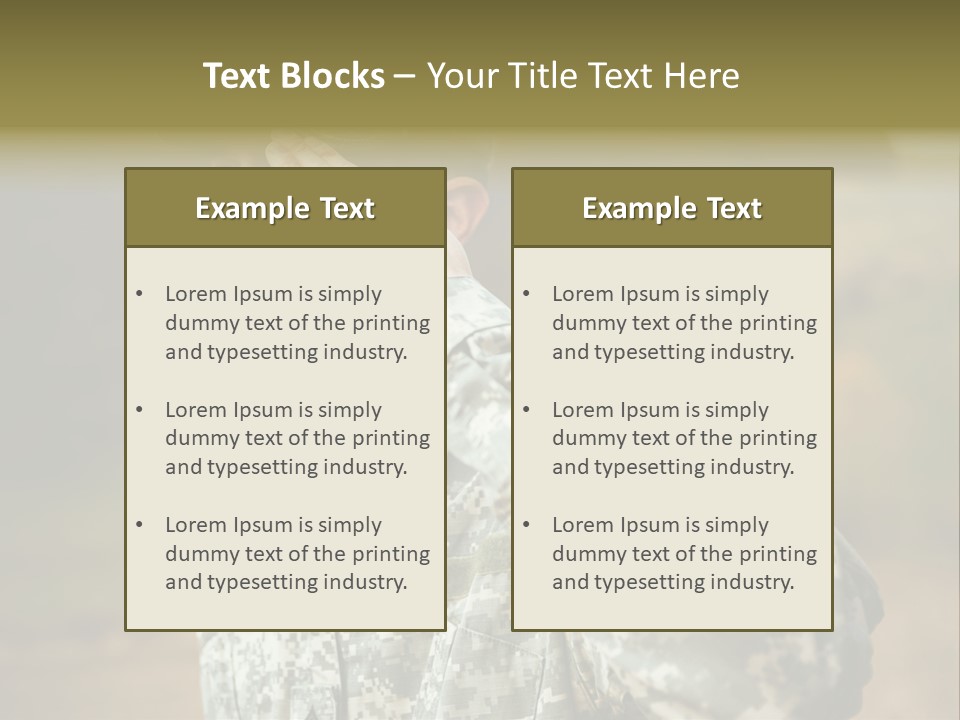 Military Peace Soldier PowerPoint Template