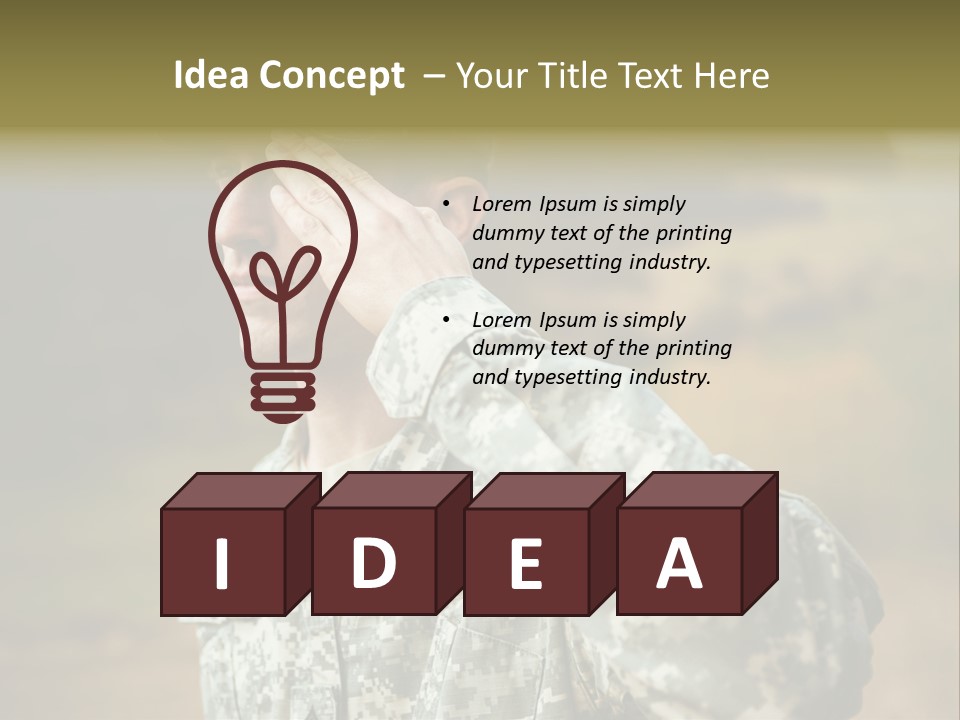 Military Peace Soldier PowerPoint Template