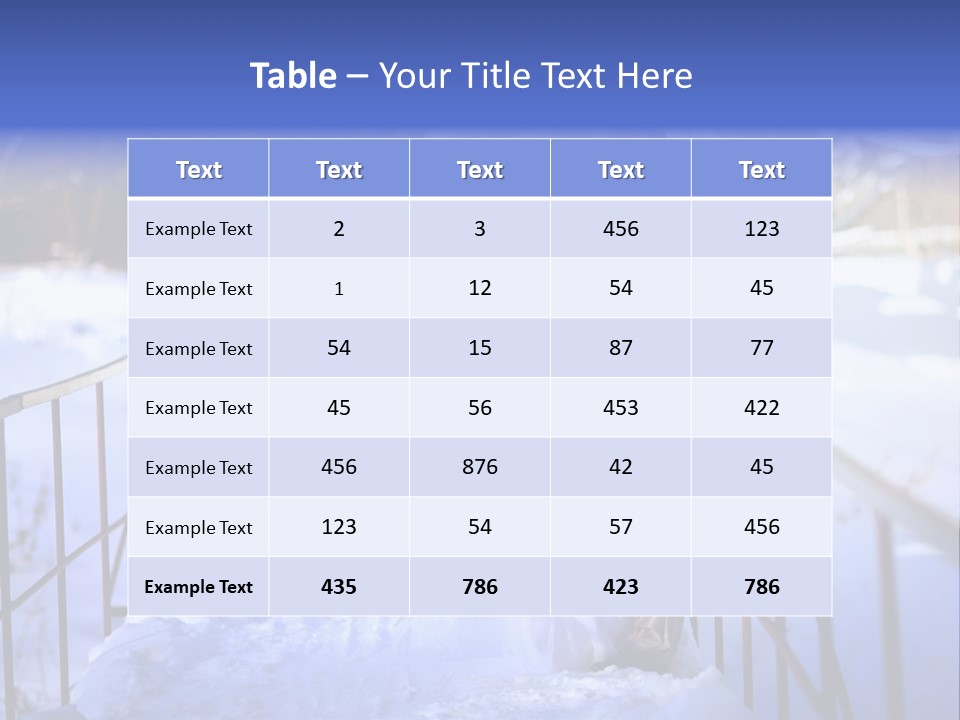 A Bride And Groom Standing On A Bridge In The Snow PowerPoint Template