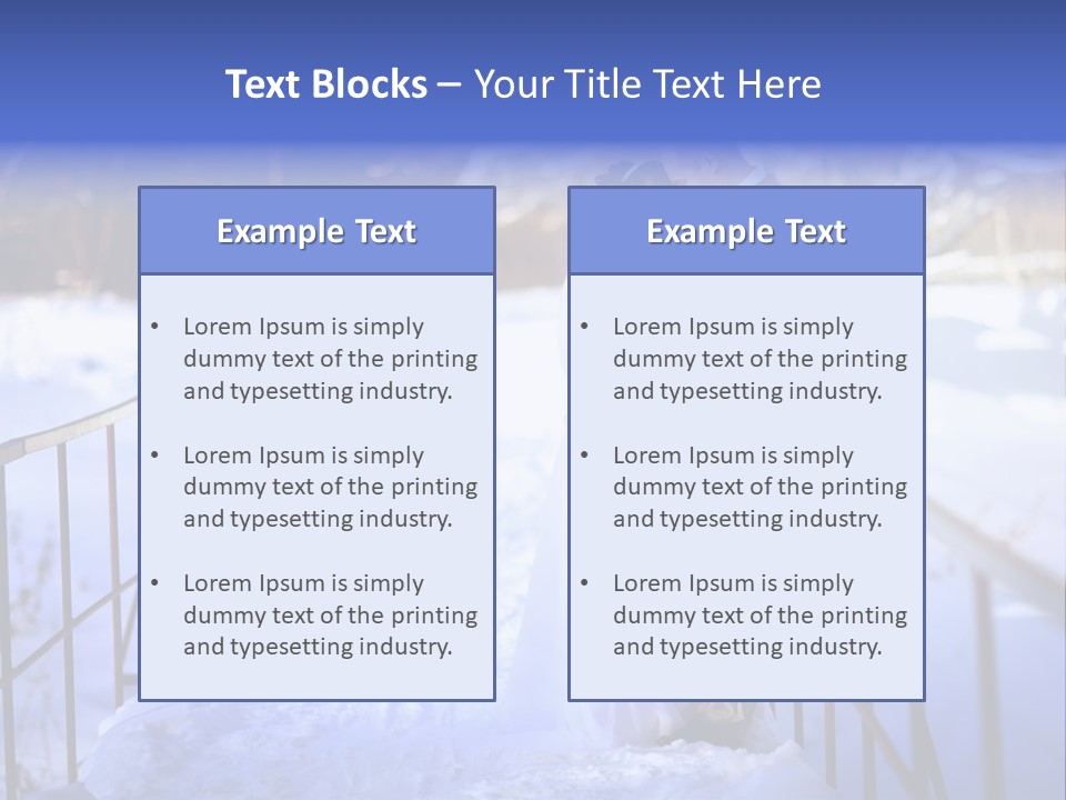 A Bride And Groom Standing On A Bridge In The Snow PowerPoint Template