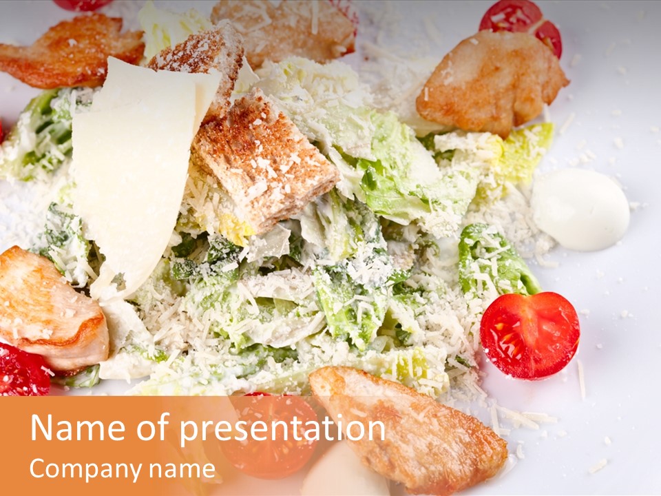 A White Plate Topped With Lots Of Food PowerPoint Template