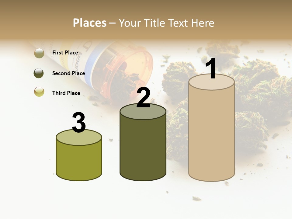 On White Thc Purple Kush PowerPoint Template