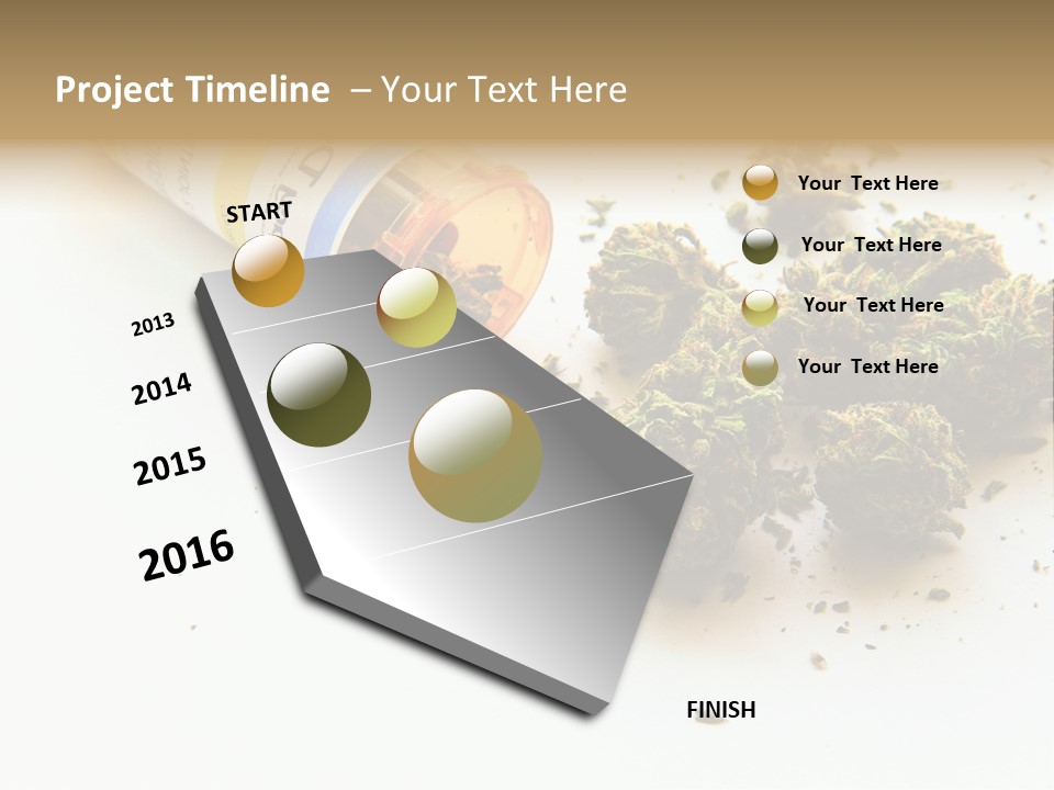 On White Thc Purple Kush PowerPoint Template