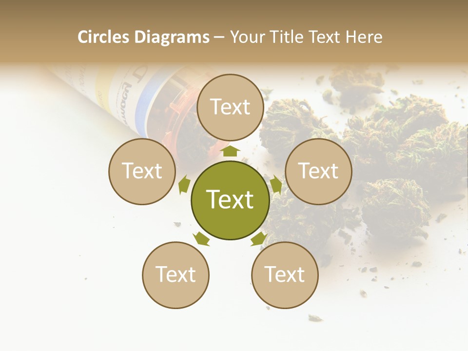 On White Thc Purple Kush PowerPoint Template