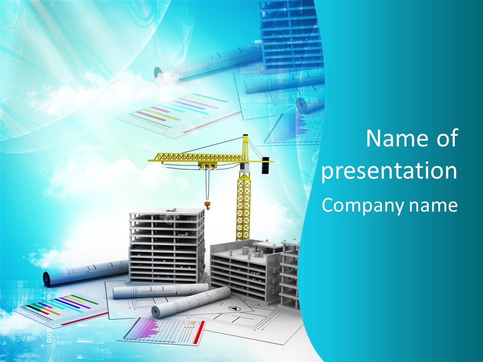 Architecture Building Crane PowerPoint Template