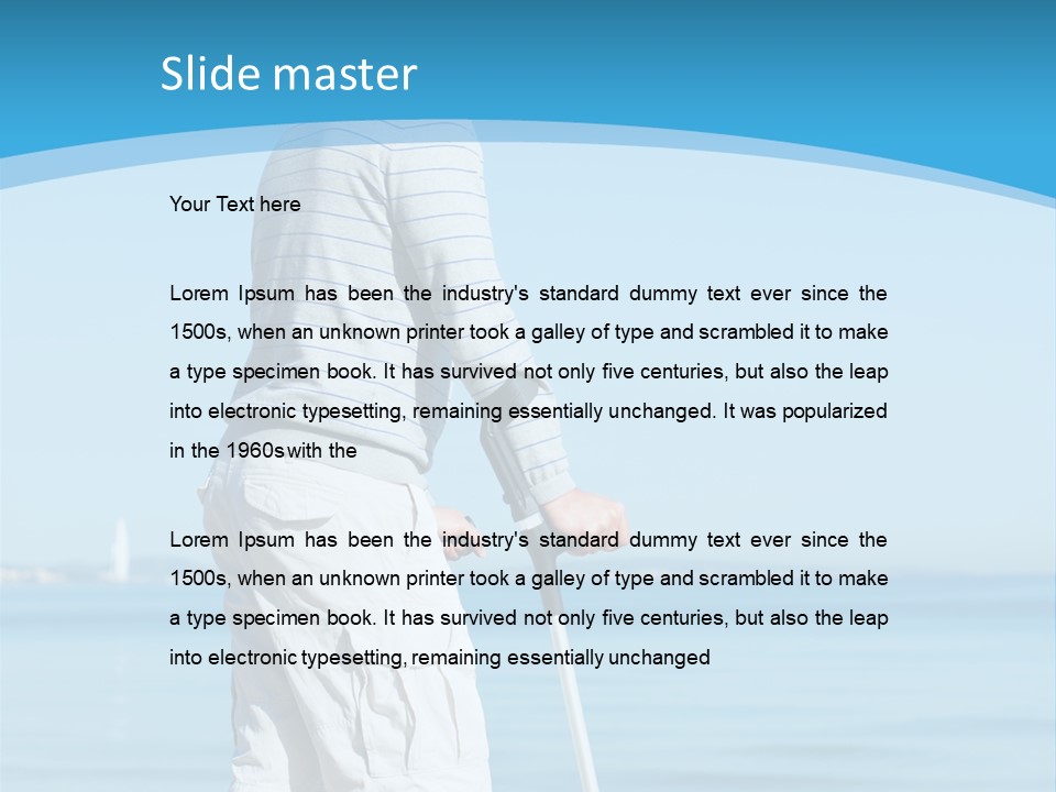 Male Recuperating Handicap PowerPoint Template