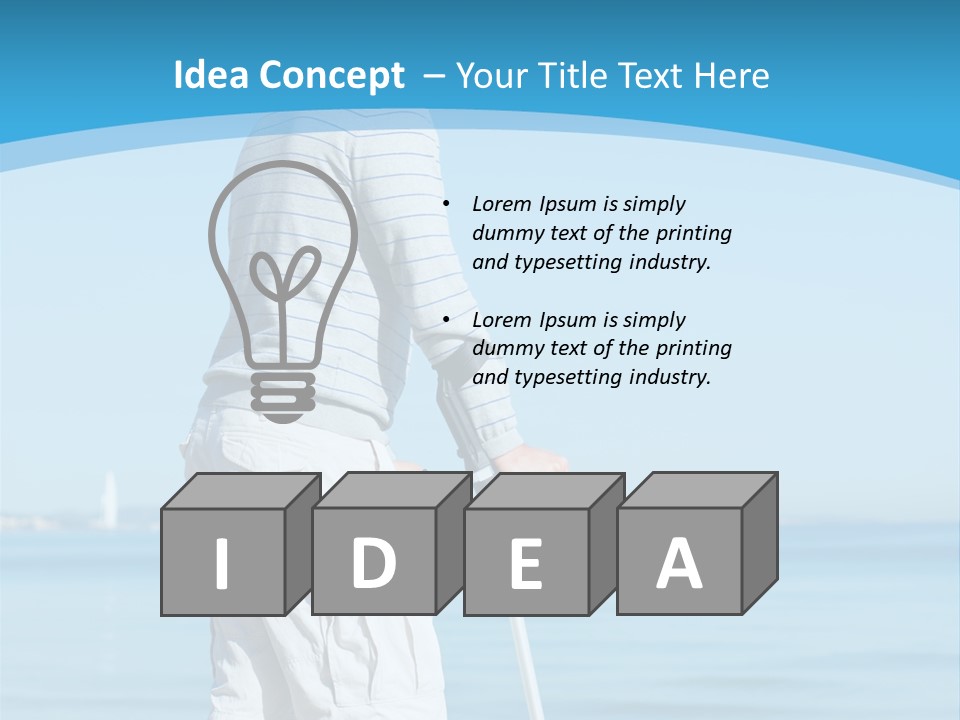 Male Recuperating Handicap PowerPoint Template