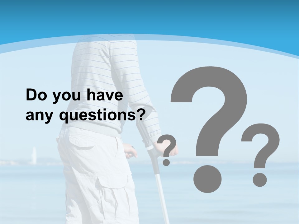 Male Recuperating Handicap PowerPoint Template