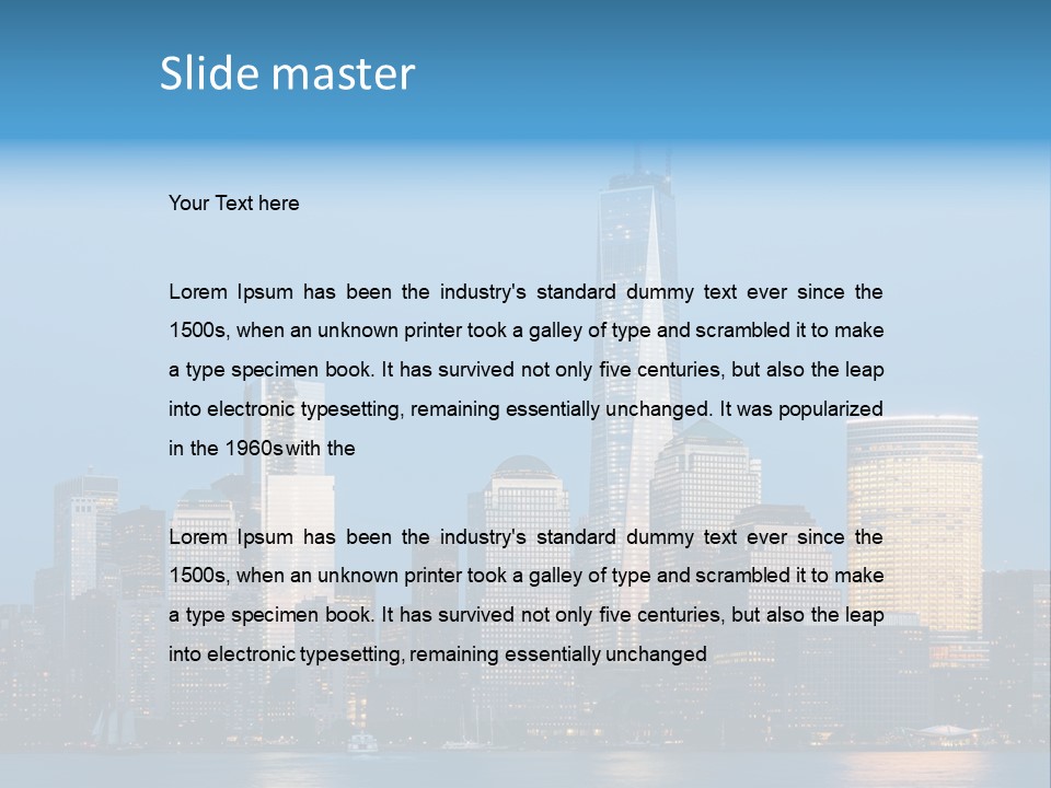 Lower Manhattan Night Construction PowerPoint Template
