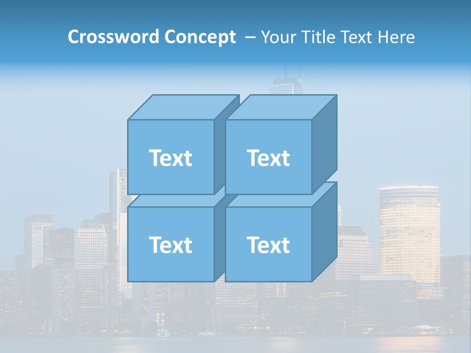 Lower Manhattan Night Construction PowerPoint Template