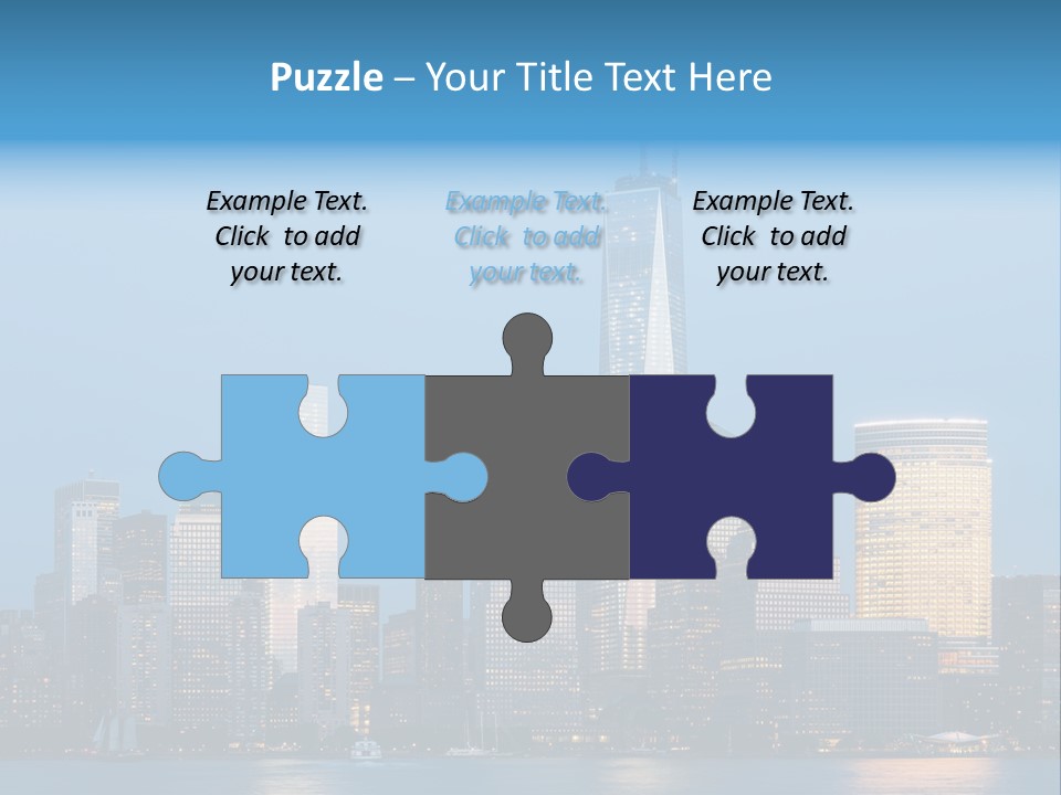 Lower Manhattan Night Construction PowerPoint Template