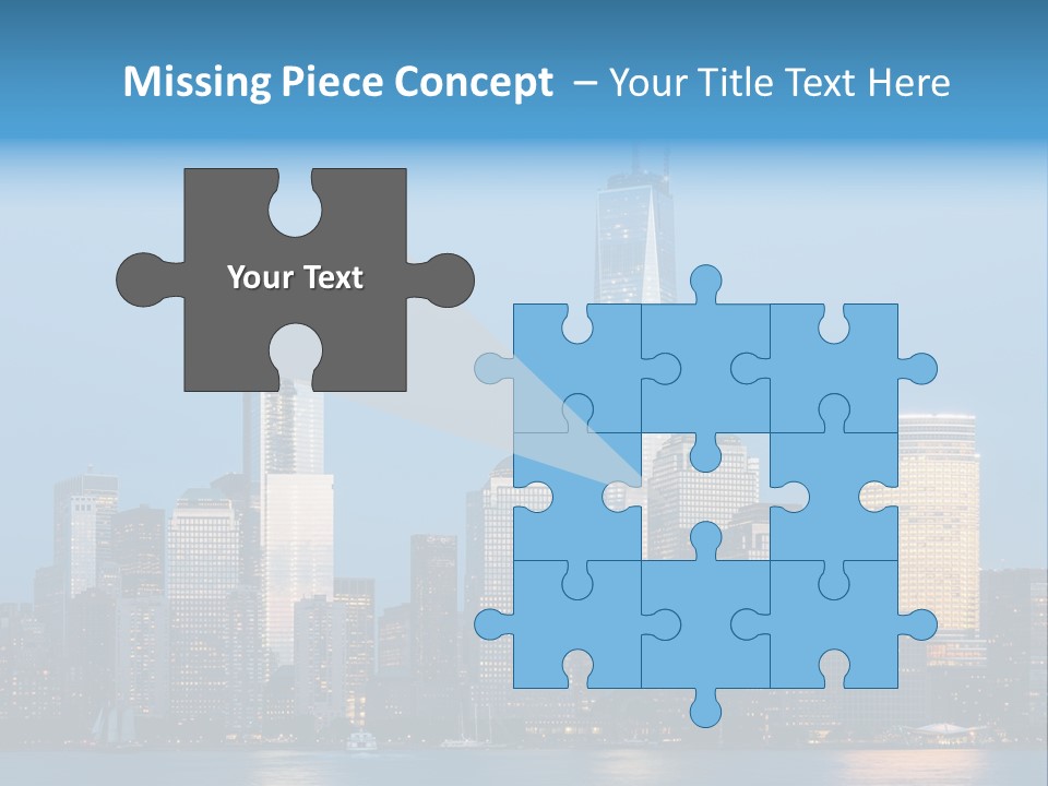 Lower Manhattan Night Construction PowerPoint Template