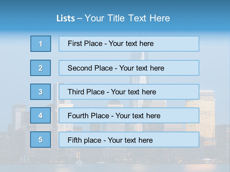 Lower Manhattan Night Construction PowerPoint Template