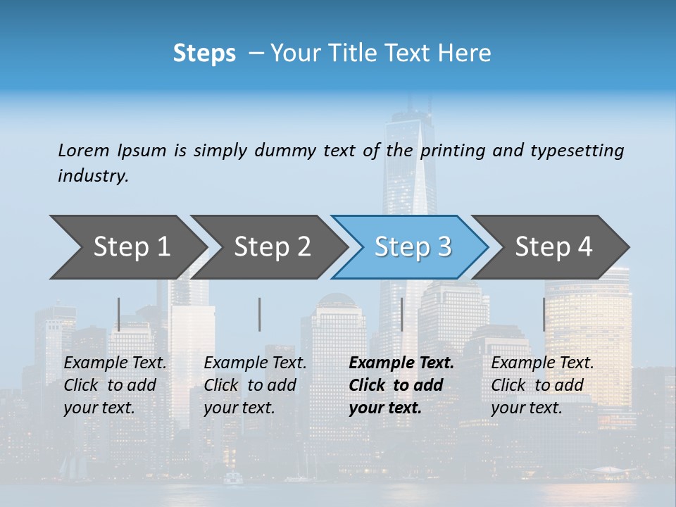 Lower Manhattan Night Construction PowerPoint Template