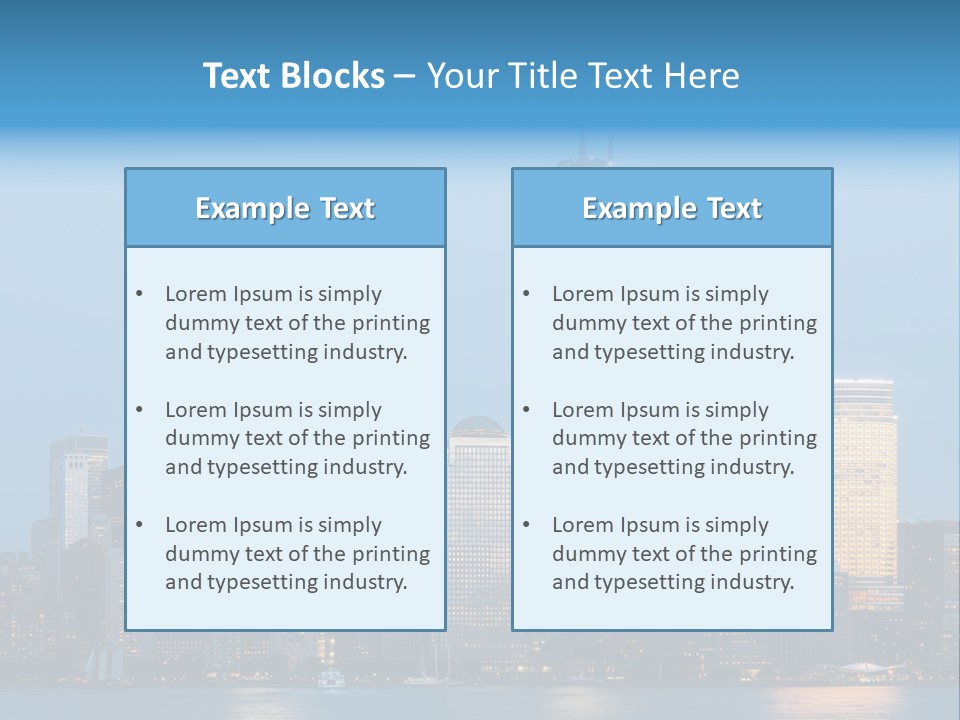 Lower Manhattan Night Construction PowerPoint Template
