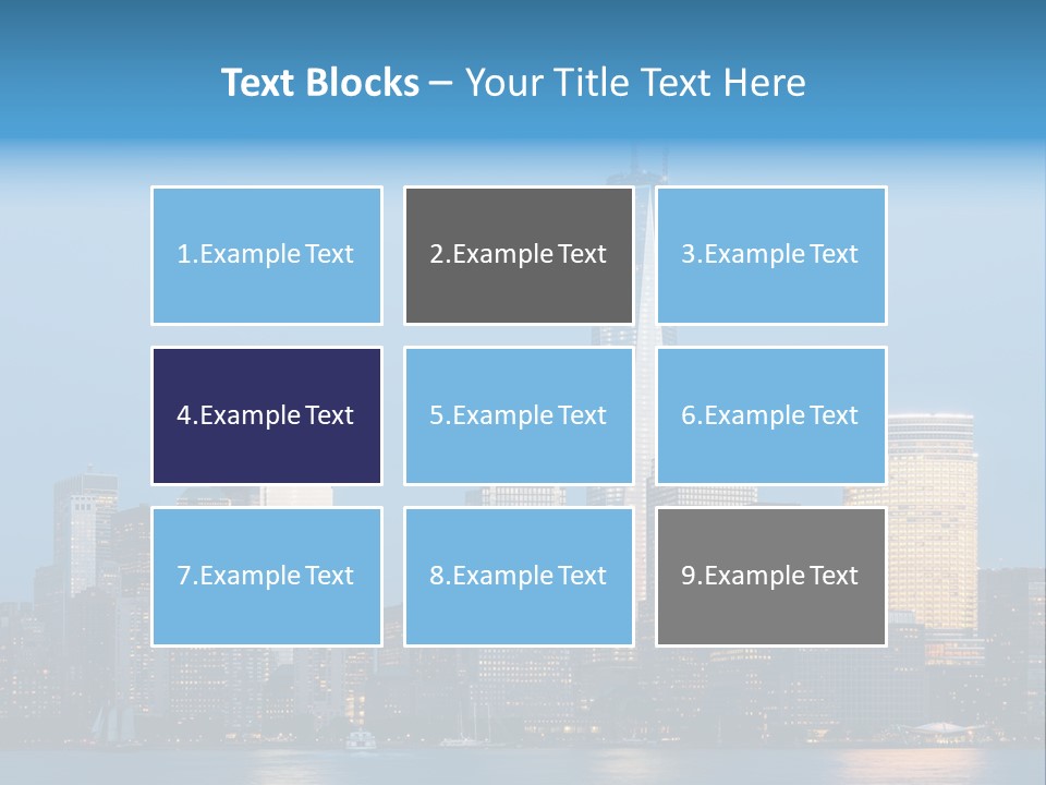 Lower Manhattan Night Construction PowerPoint Template