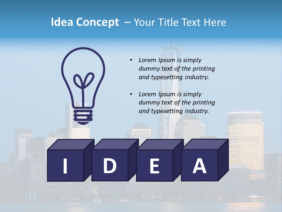 Lower Manhattan Night Construction PowerPoint Template