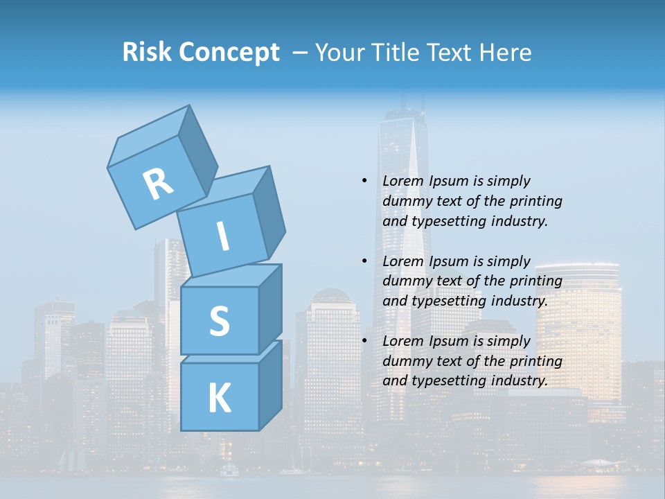 Lower Manhattan Night Construction PowerPoint Template