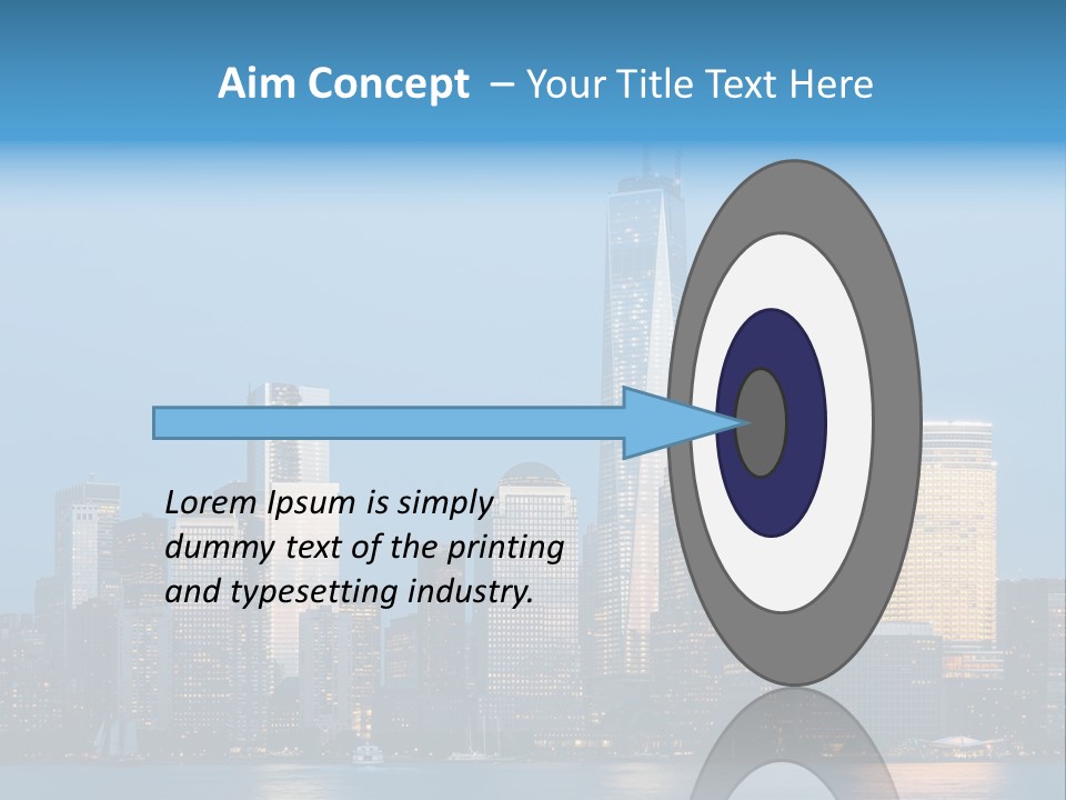 Lower Manhattan Night Construction PowerPoint Template