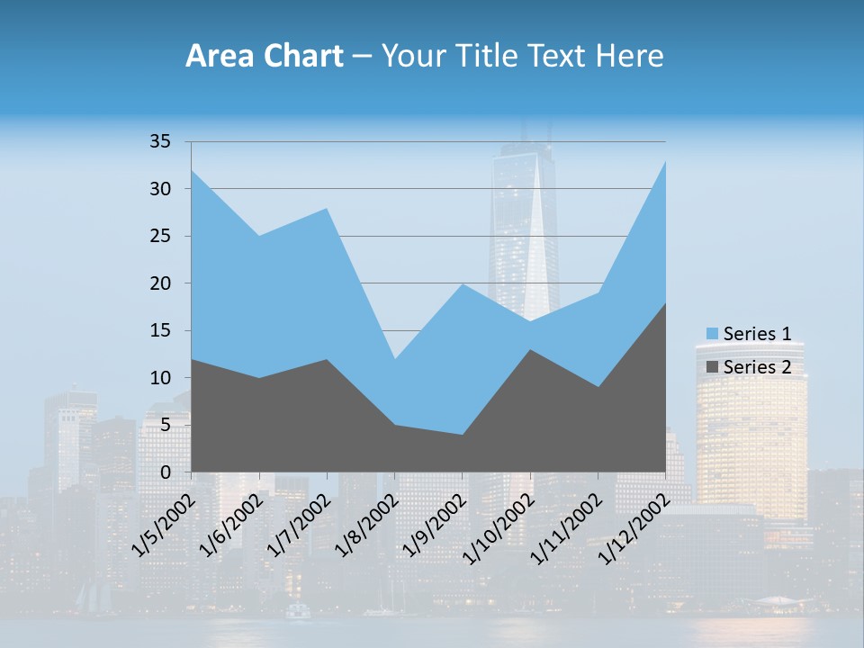Lower Manhattan Night Construction PowerPoint Template