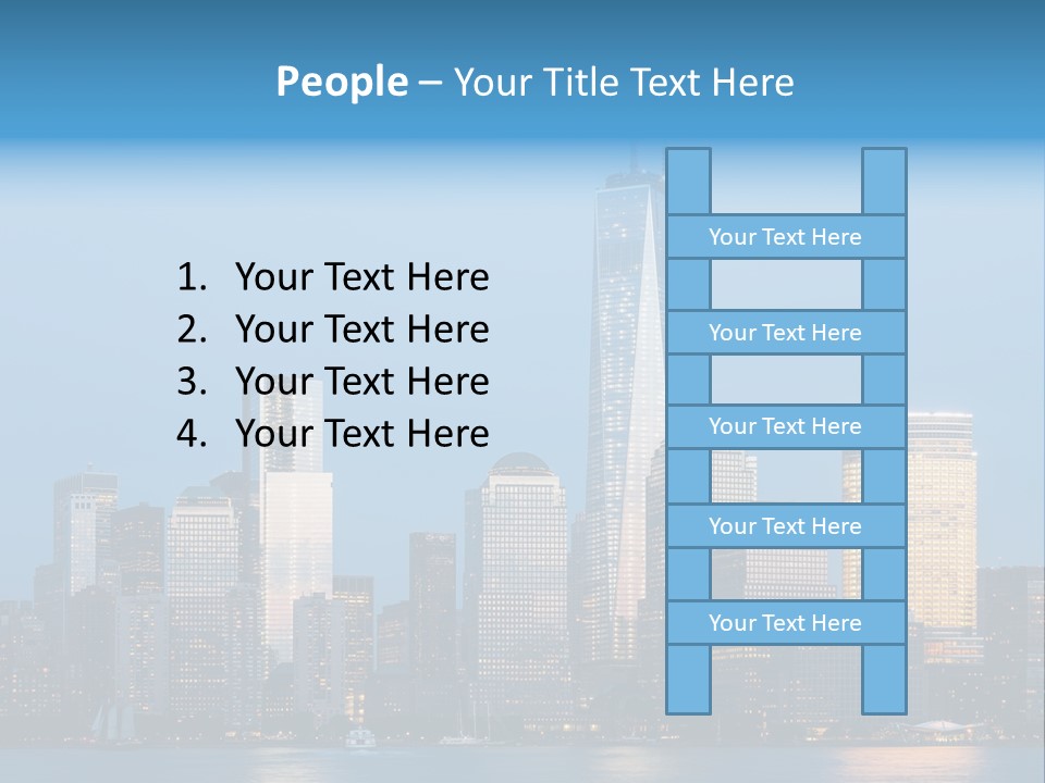 Lower Manhattan Night Construction PowerPoint Template