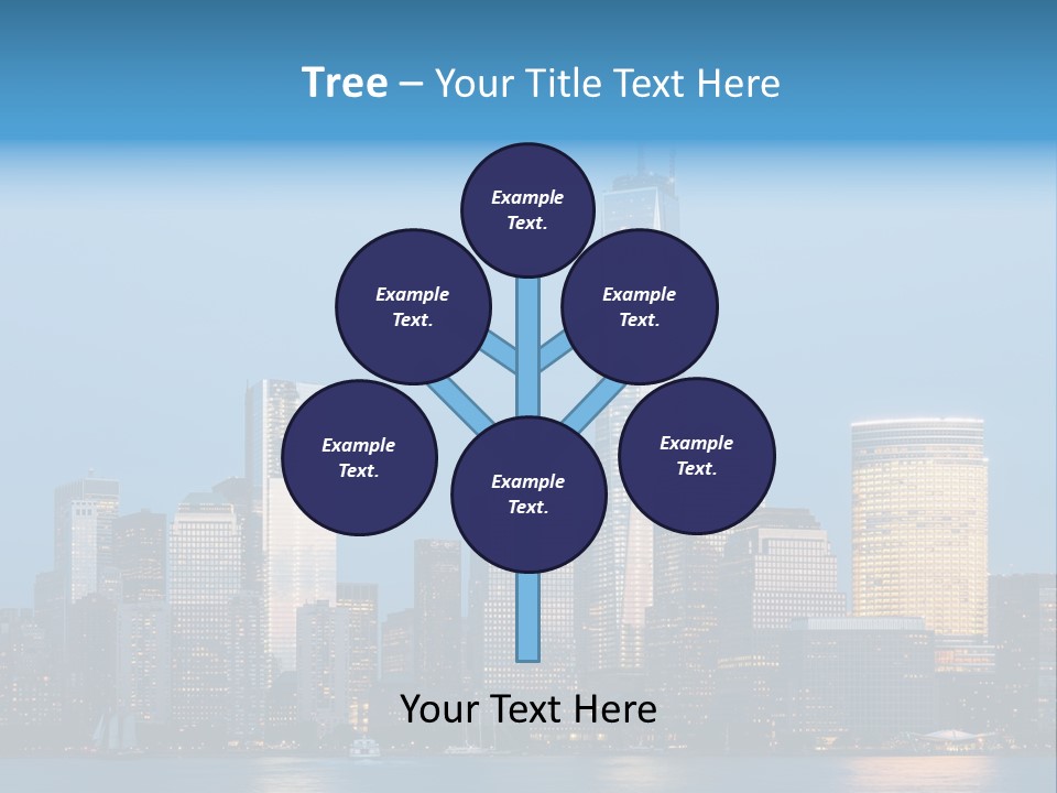 Lower Manhattan Night Construction PowerPoint Template