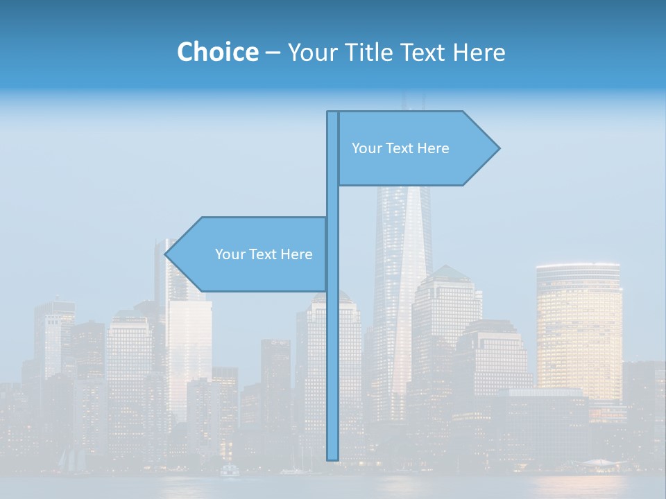 Lower Manhattan Night Construction PowerPoint Template