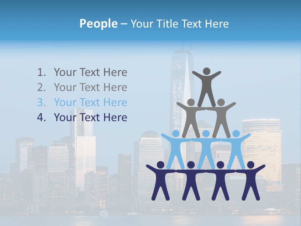 Lower Manhattan Night Construction PowerPoint Template