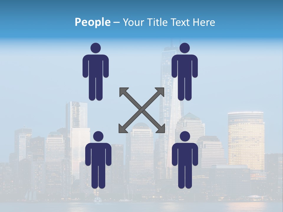 Lower Manhattan Night Construction PowerPoint Template