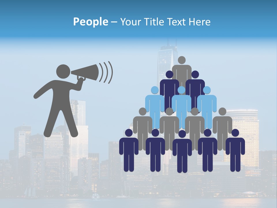 Lower Manhattan Night Construction PowerPoint Template