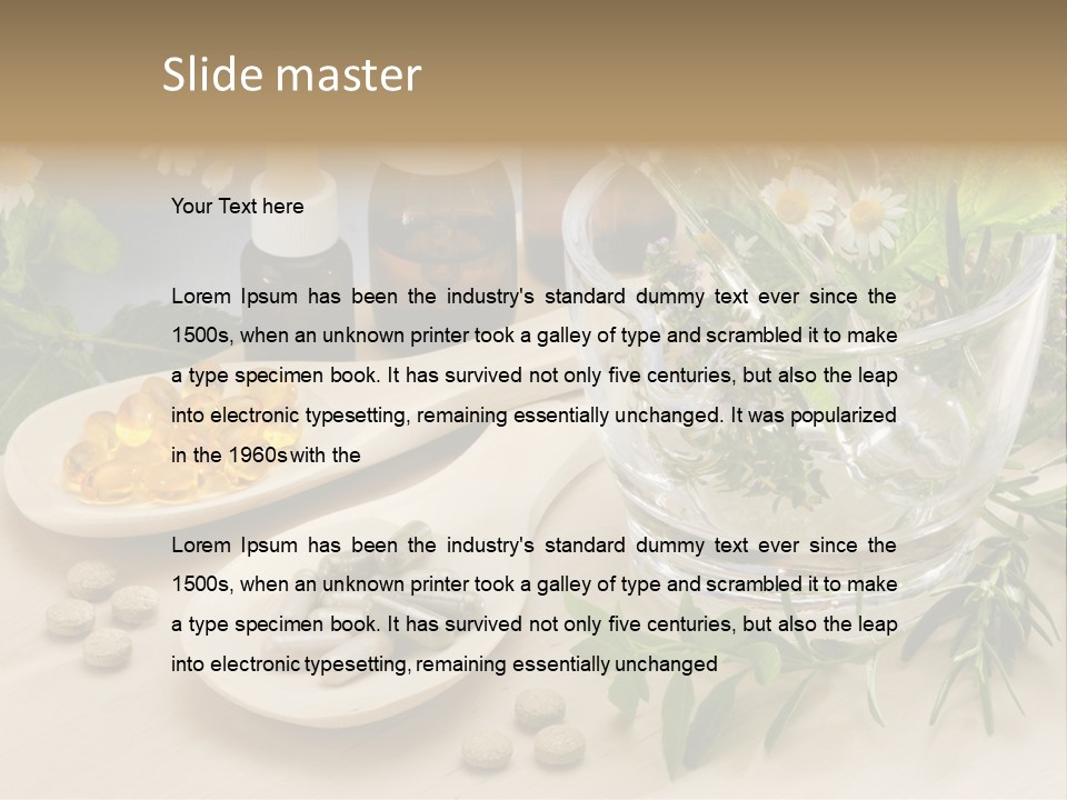 Pestle Health Care Herbal Supplement PowerPoint Template