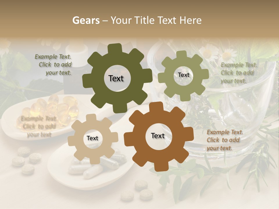 Pestle Health Care Herbal Supplement PowerPoint Template