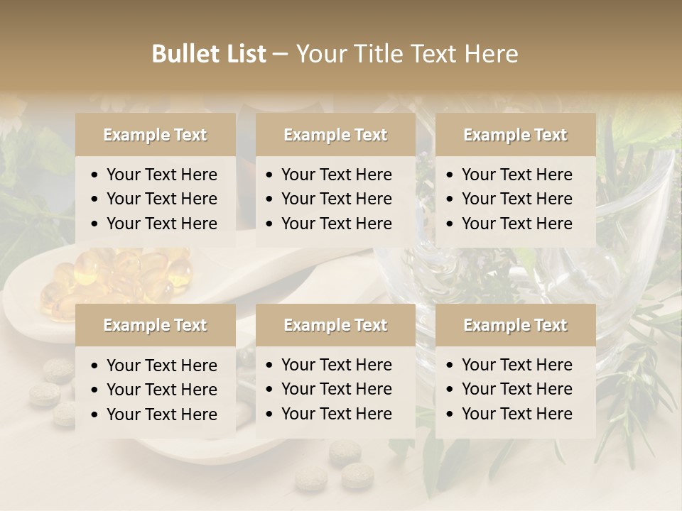 Pestle Health Care Herbal Supplement PowerPoint Template