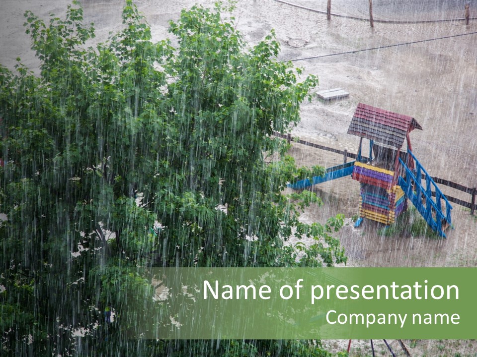 Wet Downpour Ground PowerPoint Template