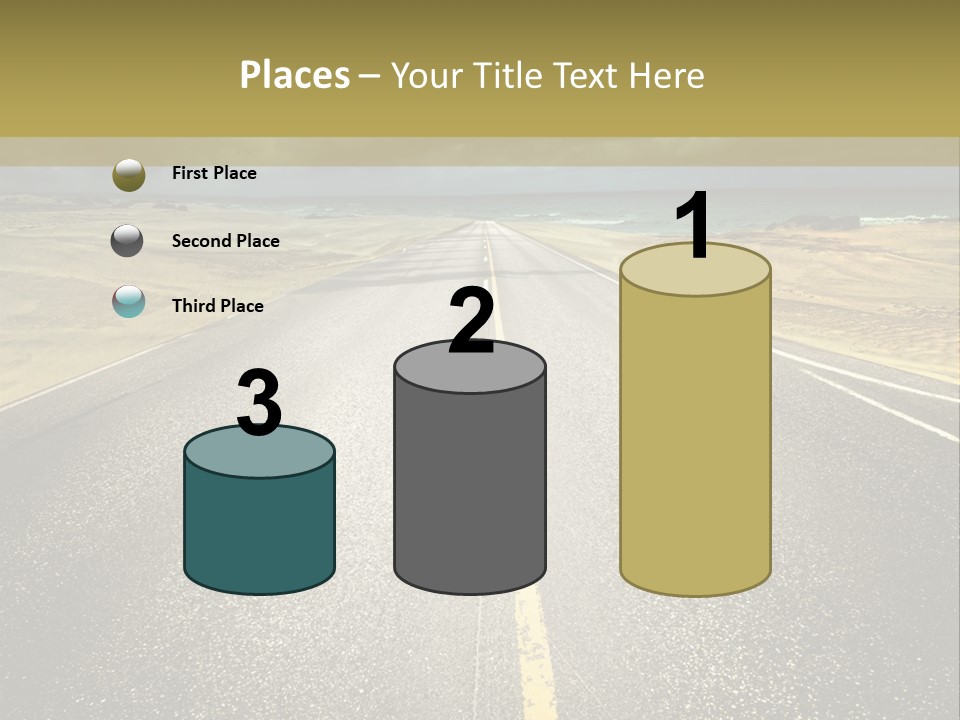 Dramatic Cloudscape Route PowerPoint Template